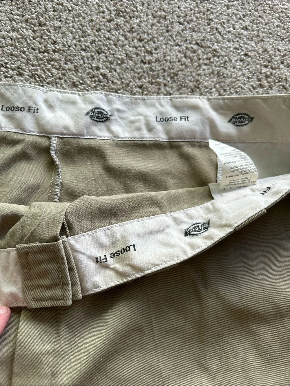 Dickies Loose Fit Khaki Workwear Twill Shorts Men's 41 Cotton Blend W941DHC